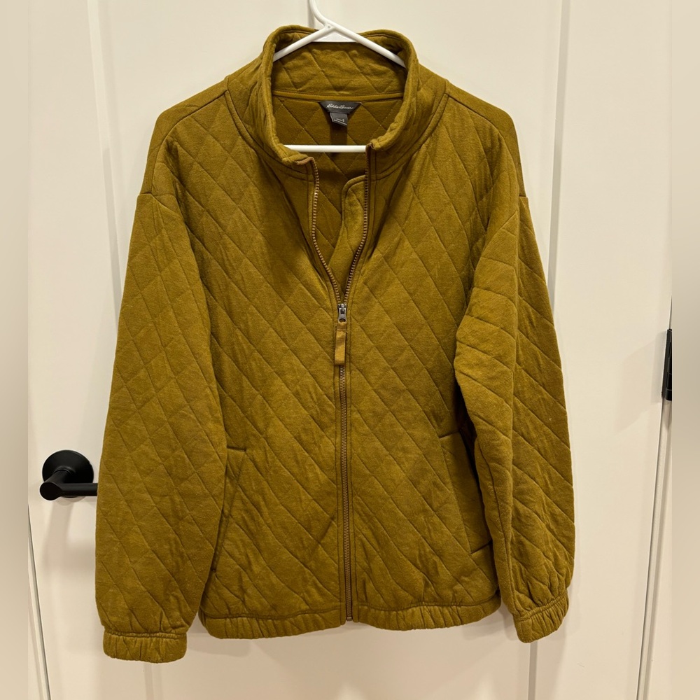 Eddie Bauer quilted zip up sweatshirt